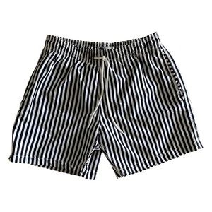 NWOT Men's TRUNKS Navy Striped Swimsuit, Size M